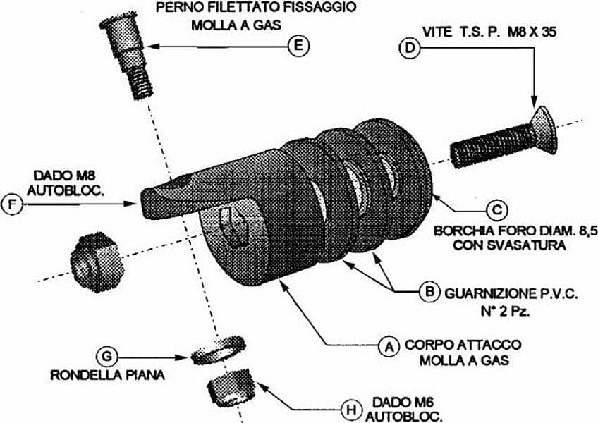 Kit attacco molla a gas - 2