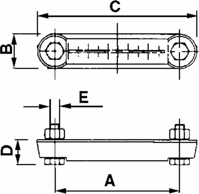 Indicatore di livello con termometro in plastica interasse 127mm filetti M12 - 2