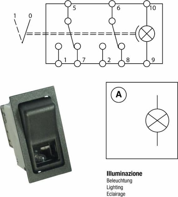 Interruttore basculante ON-ON 12V tergicristalli - 4