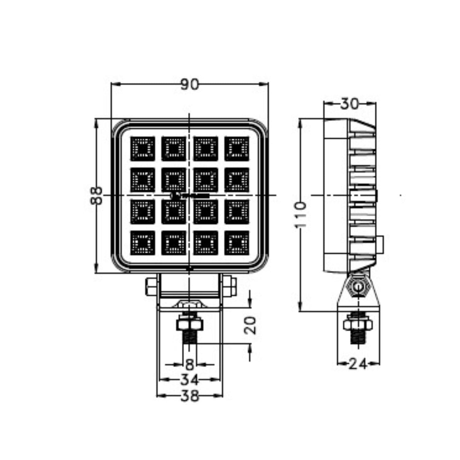 Faro da lavoro LED Ama 10-30V 2400 LM - 4