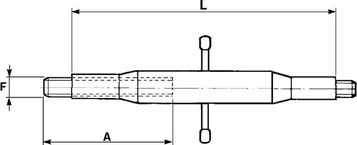 Tenditore filettato M24x3 con manicotto lunghezza 320mm - 2