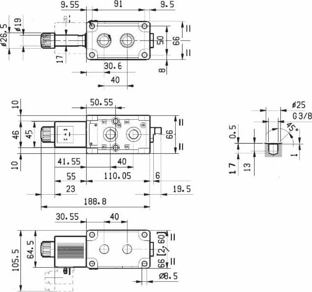 Deviatore elettrico modulare a 6 vie da 3/8" 12VDC - 3