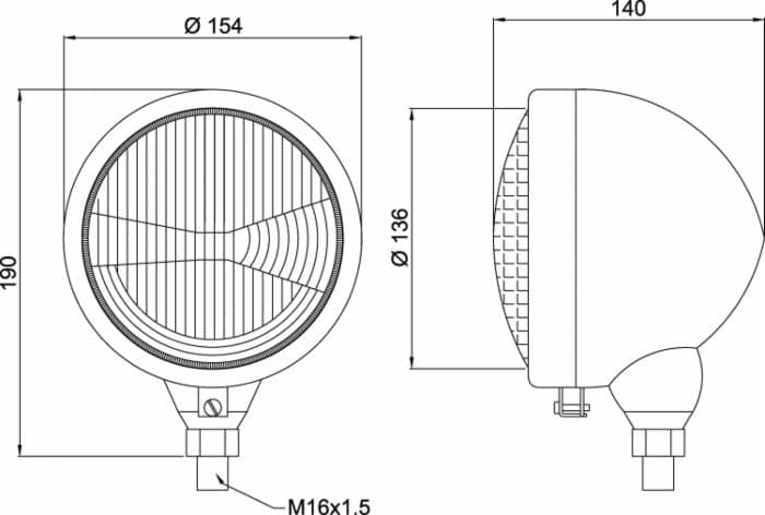 Proiettore anteriore Ø 154mm adattabile Ford 82003398 - 2