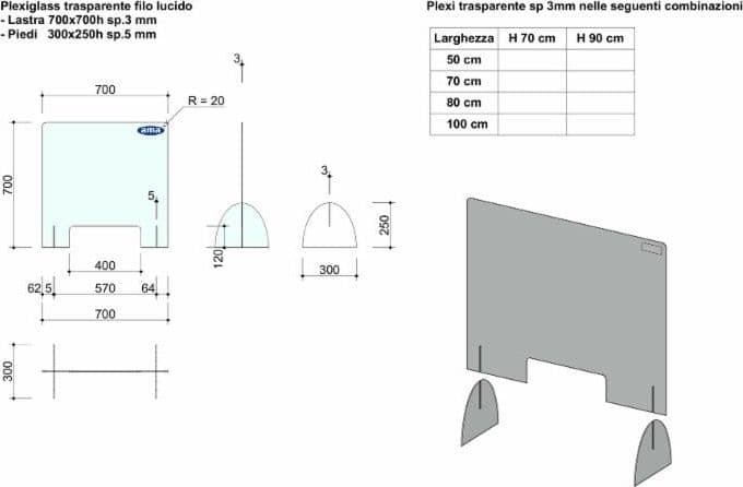 pannelli divisori protettivi 3mm base5mm  500x650 - 2
