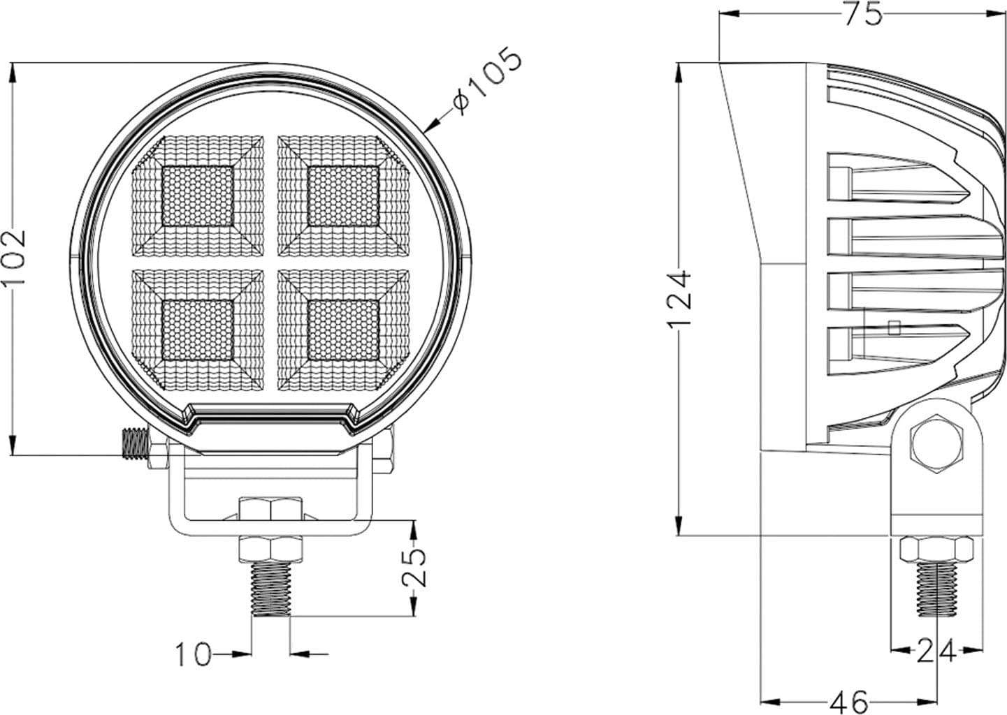 Faro lavoro LED Ama 10-30V DC, 100W, 8000 LM, fascio di luce ampio - 4