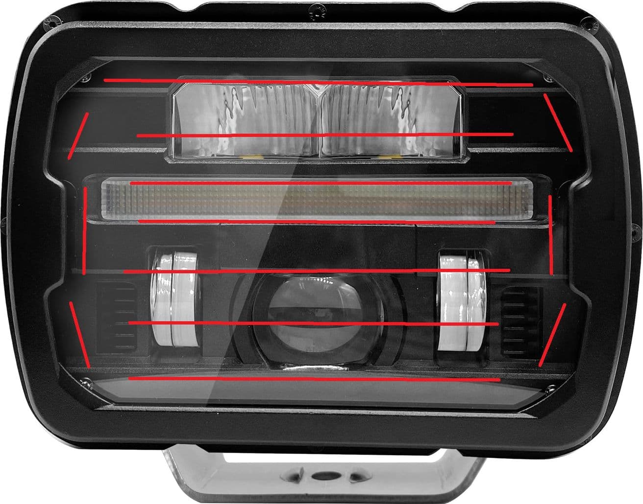 Proiettore a LED lente riscaldata e freccia sequenziale compatibile con CASE IH FIAT New Holland - 4