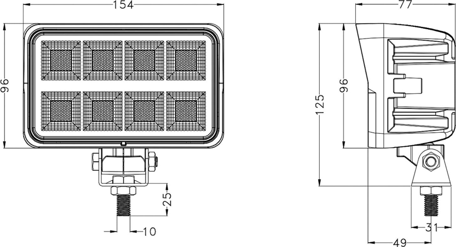 Faro lavoro LED Ama 10-30V DC rettangolare 160W 12800 LM - 4