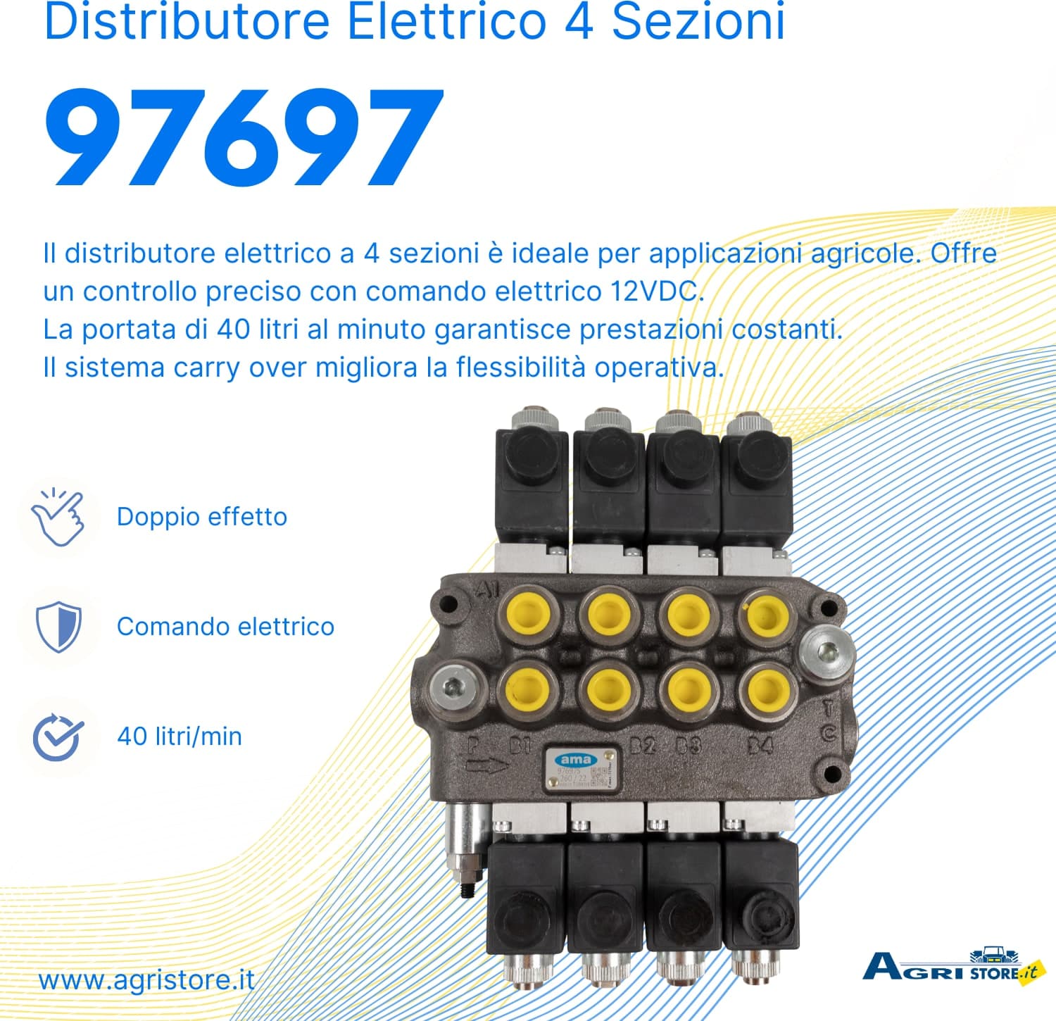 Distributore elettrico 4 sezioni 3/8 BASIC - 5