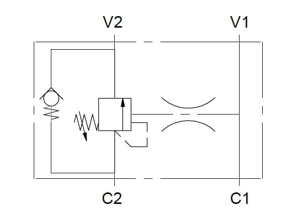 Valvola di blocco e controllo discesa semplice effetto 3/8" - 3
