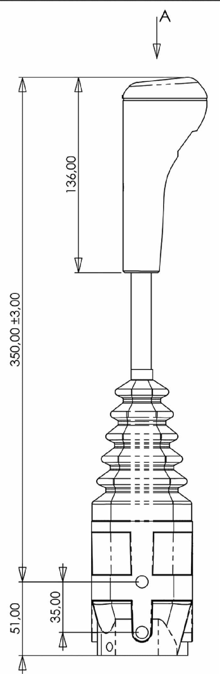 Leva telecomando a cloche per cavi ad occhio - 3