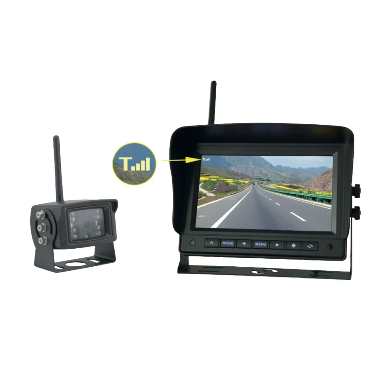 Kit wireless videoretro per trattori con monitor LCD TFT 7"