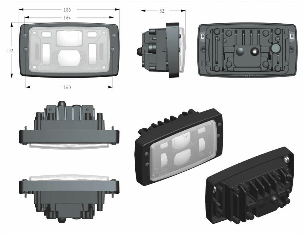 Proiettore a LED compatibile con Massey Ferguson, Case-IH, John Deere, Fendt .. - 6