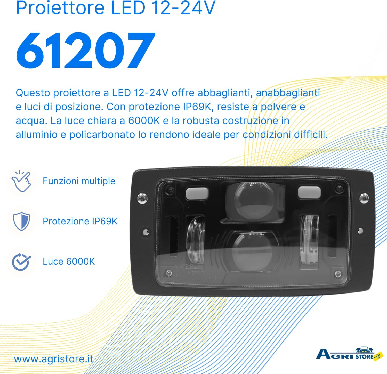 Proiettore a LED compatibile con Fiat, Case-IH, .. - 4