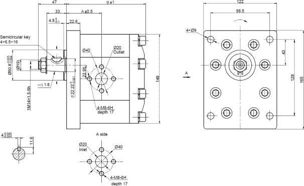 Pompa ad ingranaggi gruppo 3 da 25cc destra "modello standard" tipo plessey c54 - 2