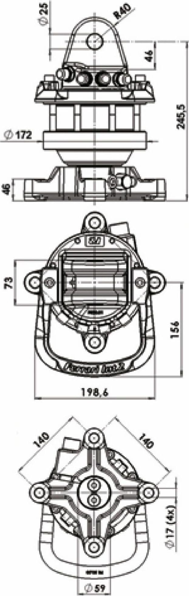Rotatore da 5 T a 360° con flangia - 3