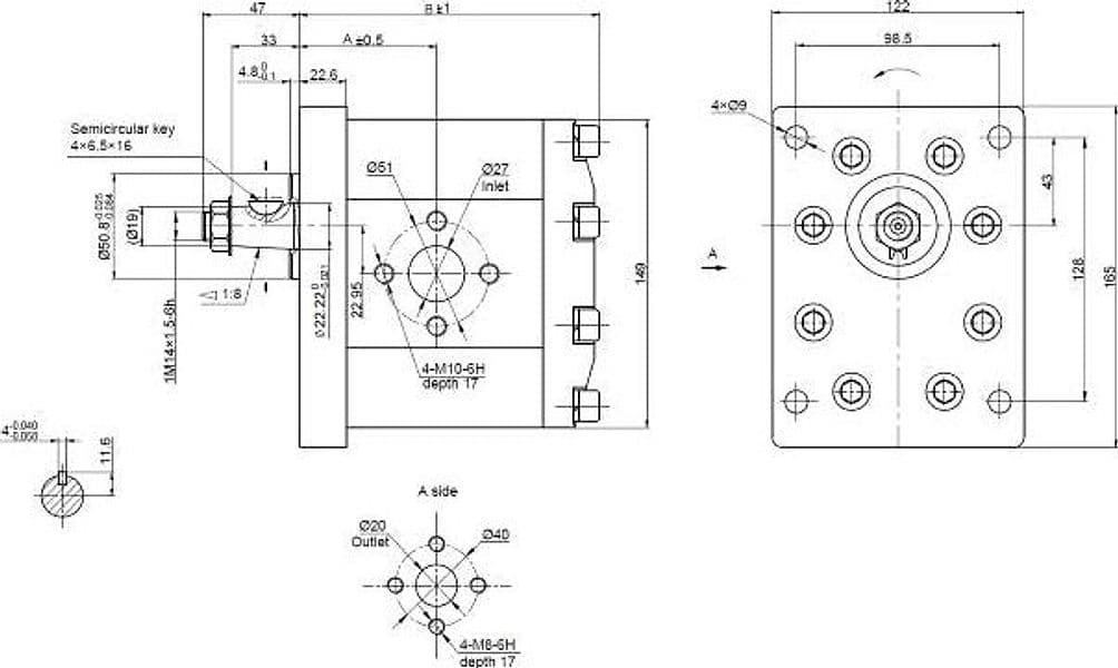 Pompa ad ingranaggi gruppo 3 da 32cc sinistra "modello standard" tipo plessey a72 - 2