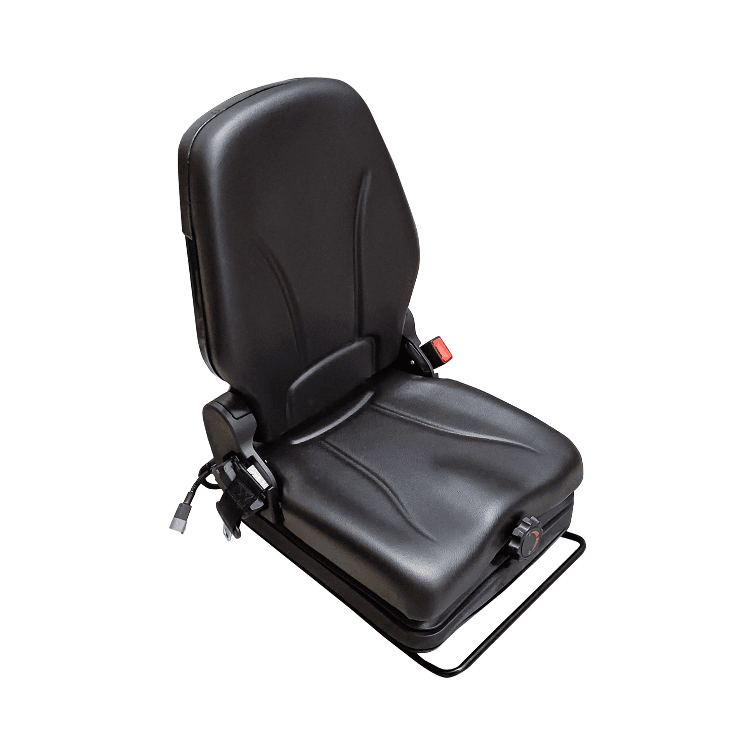 Sedile in ecopelle nero con molleggio meccanico seatindustries - 2