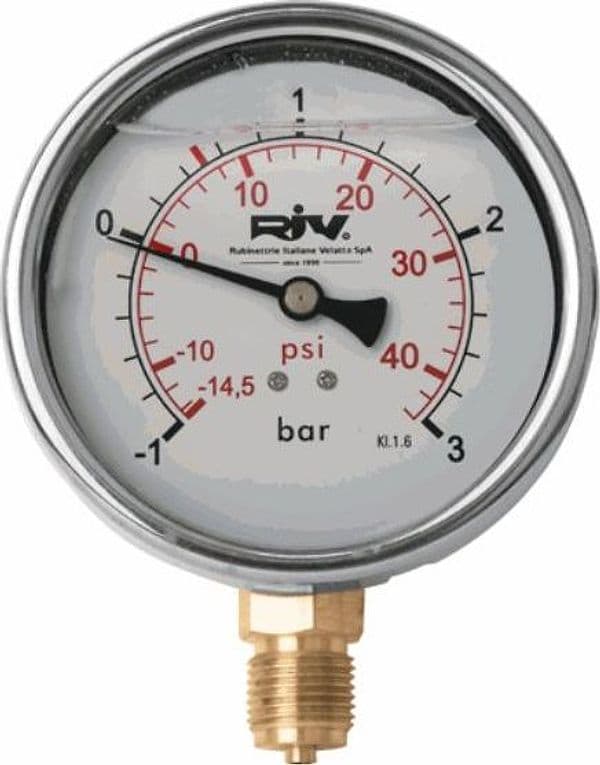 MANOVUOTOMETRO GLICERINA Ø 100 1/2"