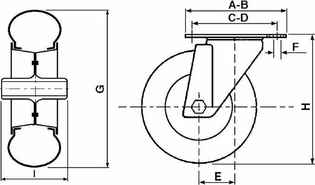 Ruota pneumatica Ø 260mm con supporto girevole - 2