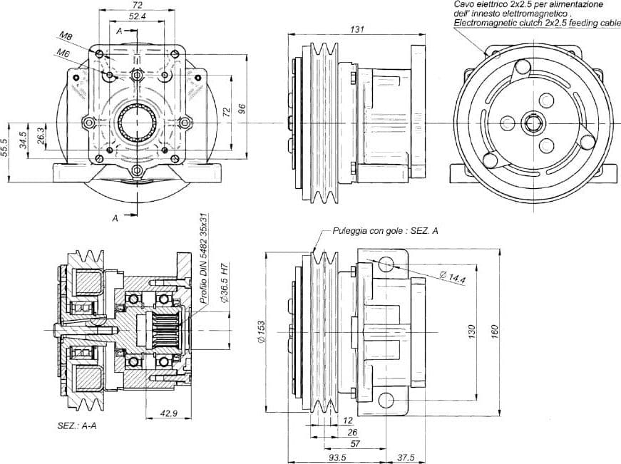 Innesto elettromagnetico 12VDC per pompe gruppo 1 e 2 14 daNm - 2