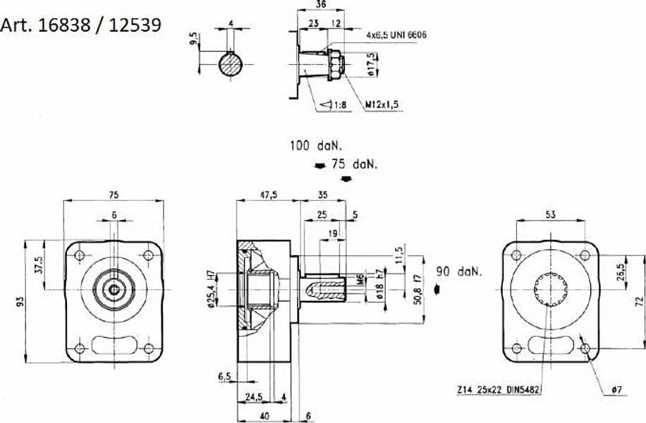 Supporto tirocinghia albero cilindrico Ø 18mm per pompa gruppo 1 - 2