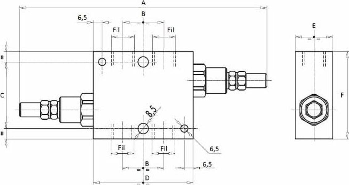 Valvola di massima pressione incrociata (antiurto) da 3/8” - 4