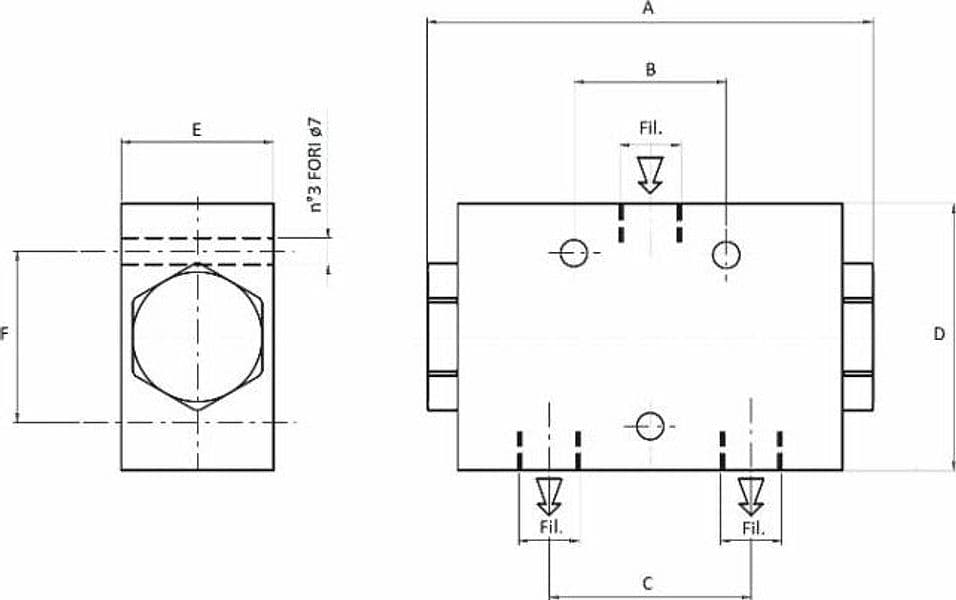 Divisore di flusso da 3/8" da 6/11 litri - 2