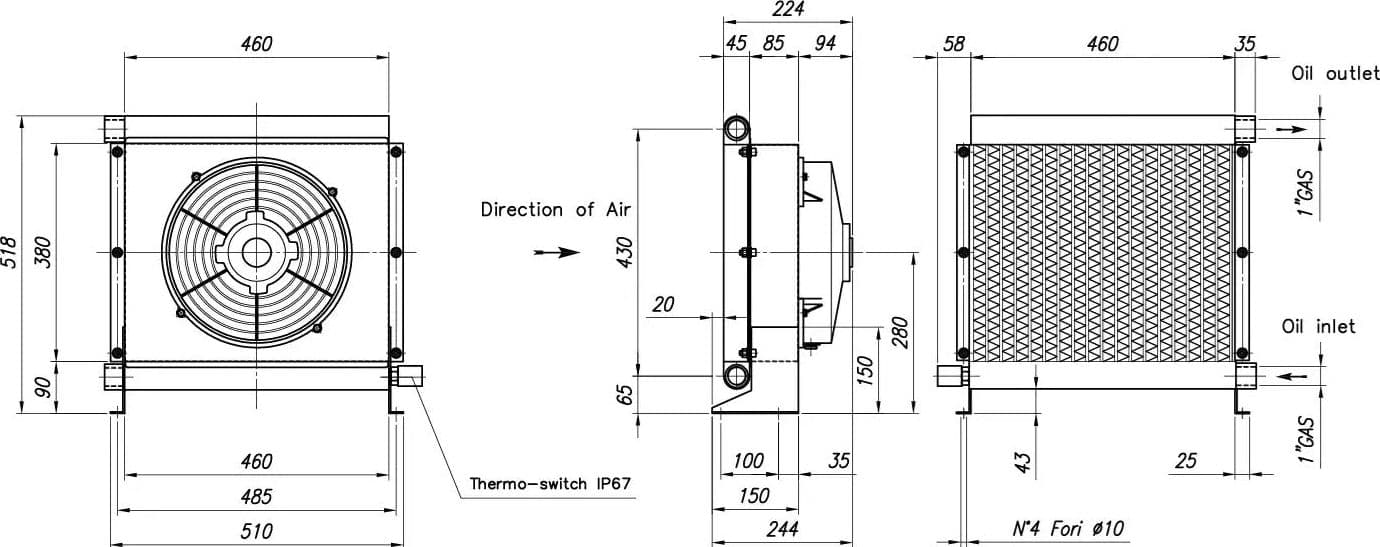 Scambiatore di calore in alluminio da 30 a 210 litri,tensione 12vdc - 3