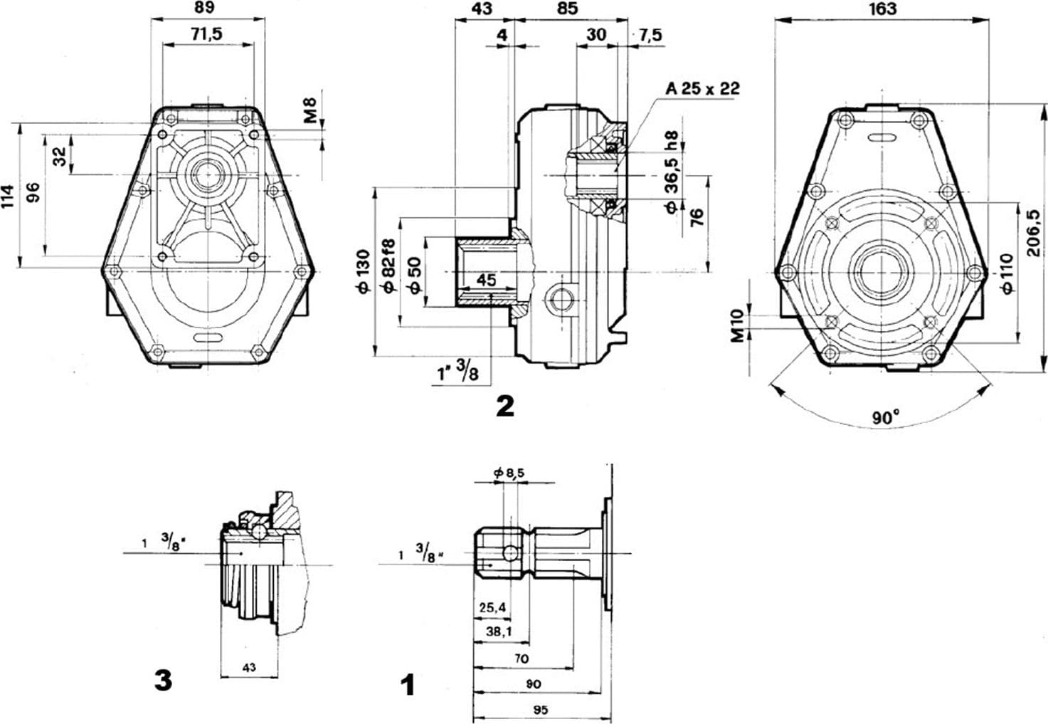 Moltiplicatore per pompa gruppo 2 maschio rapporto 1:2 - 2