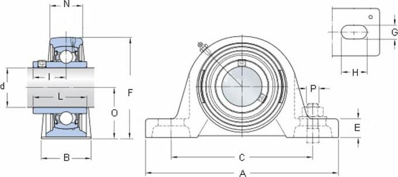 Supporto dritto autoallineante SY 35 TF SKF Ø 35 mm - 3