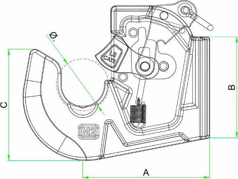 Gancio rapido inferiore prima categoria 105x70x95mm - 2