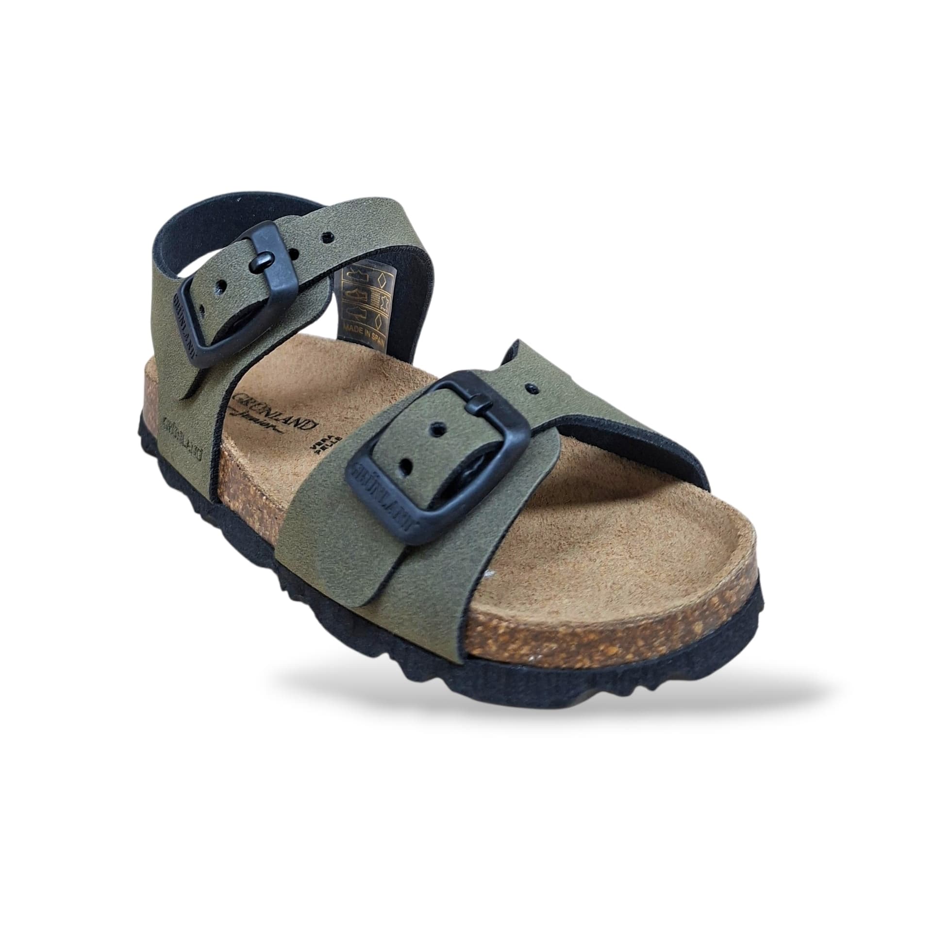 Sandalo Bio Sughero Bambini Grunland Junior Aria Oliva – Primi Passi Fibia EVA - 2