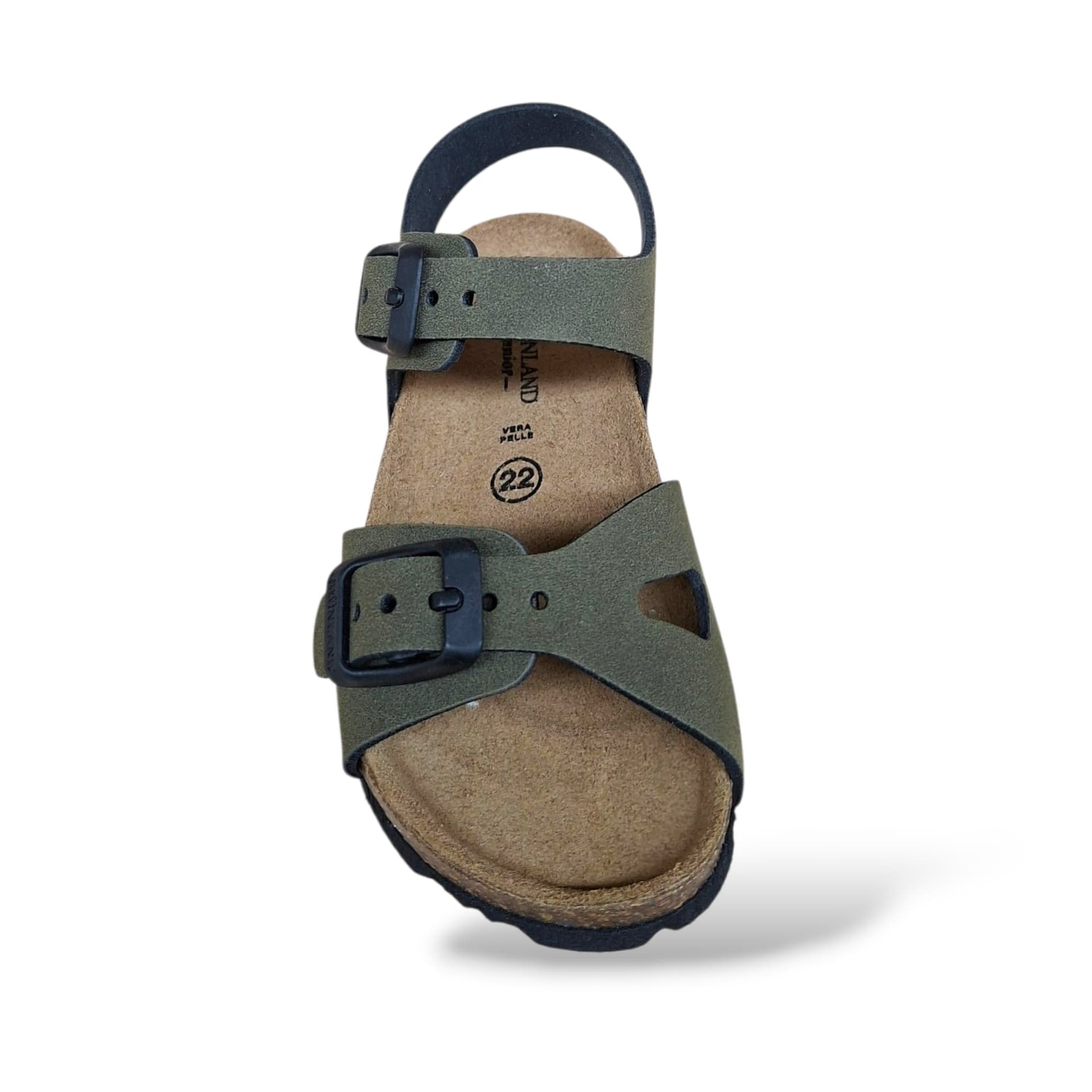 Sandalo Bio Sughero Bambini Grunland Junior Aria Oliva – Primi Passi Fibia EVA - 4