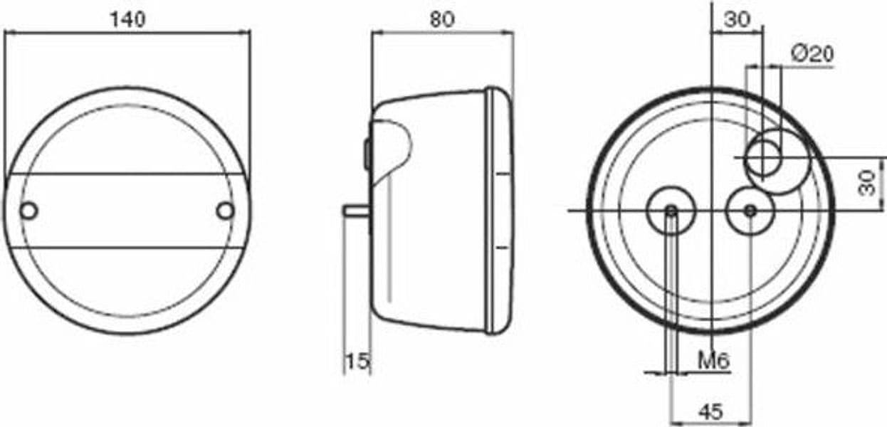Fanale alogeno posteriore sx Ø 140mm confezione da 2 pezzi - 3