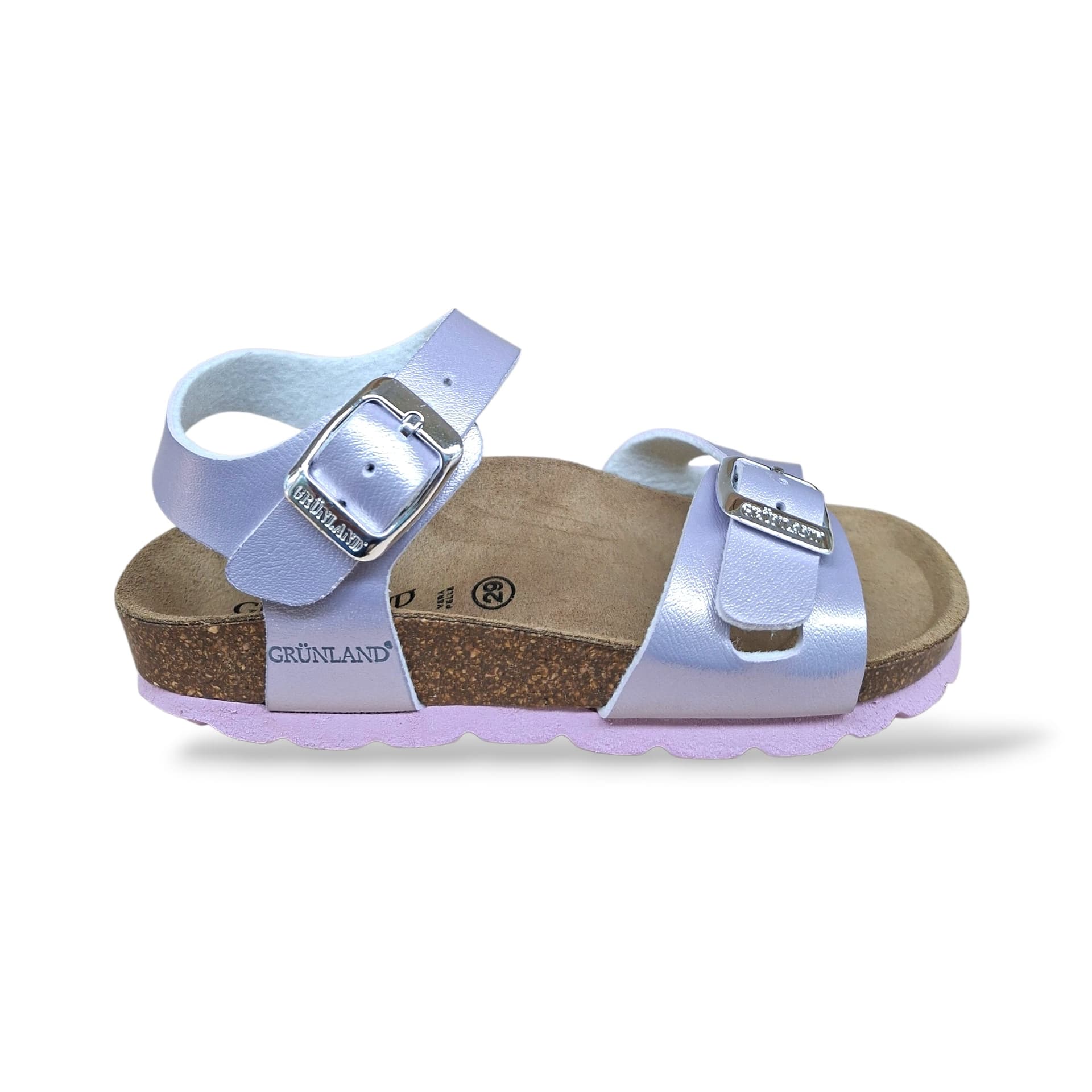Sandalo Bio Sughero Bambine e Ragazze Grunland Junior Luce Glicine – Fibia Sottopiede Sughero EVA - 6