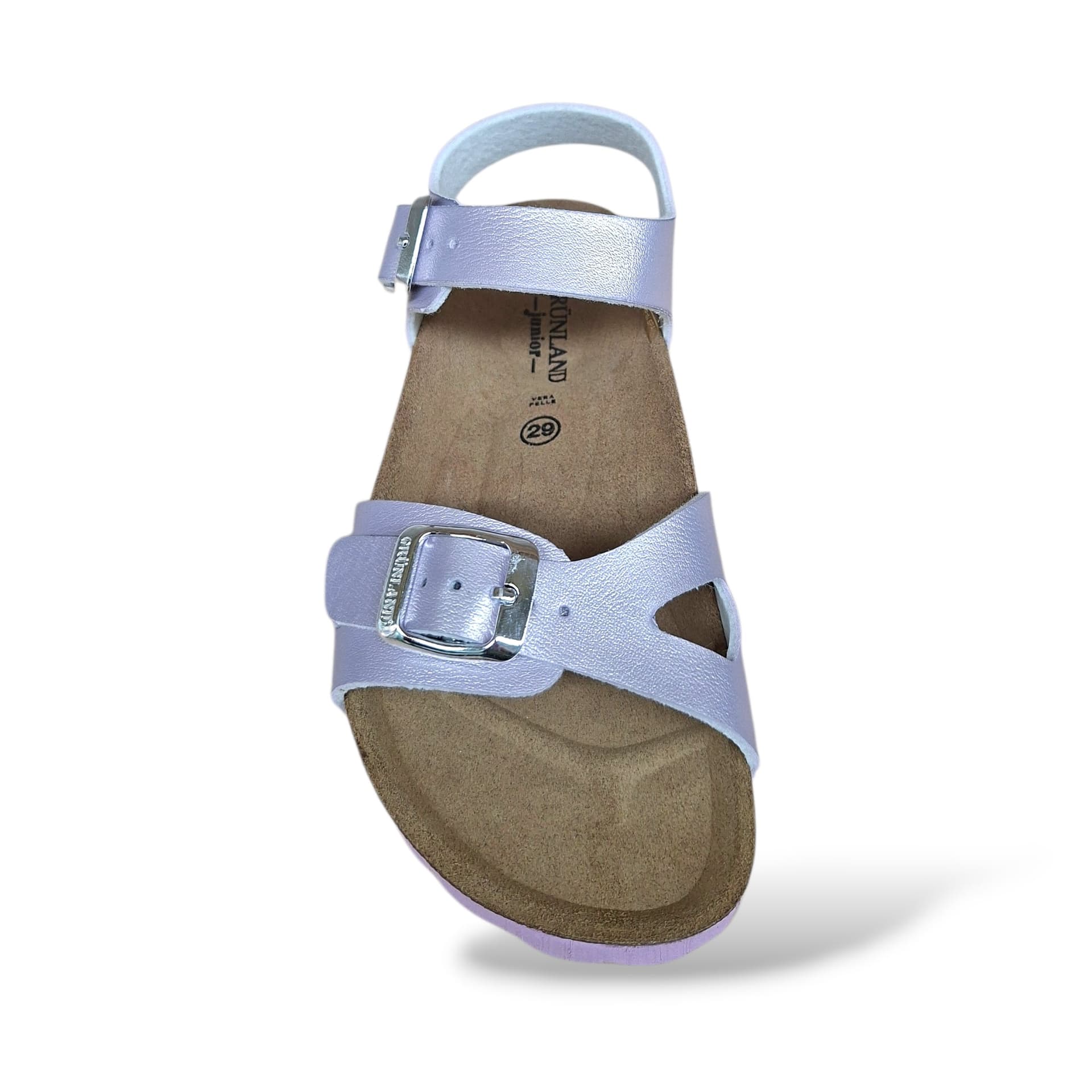 Sandalo Bio Sughero Bambine e Ragazze Grunland Junior Luce Glicine – Fibia Sottopiede Sughero EVA - 4