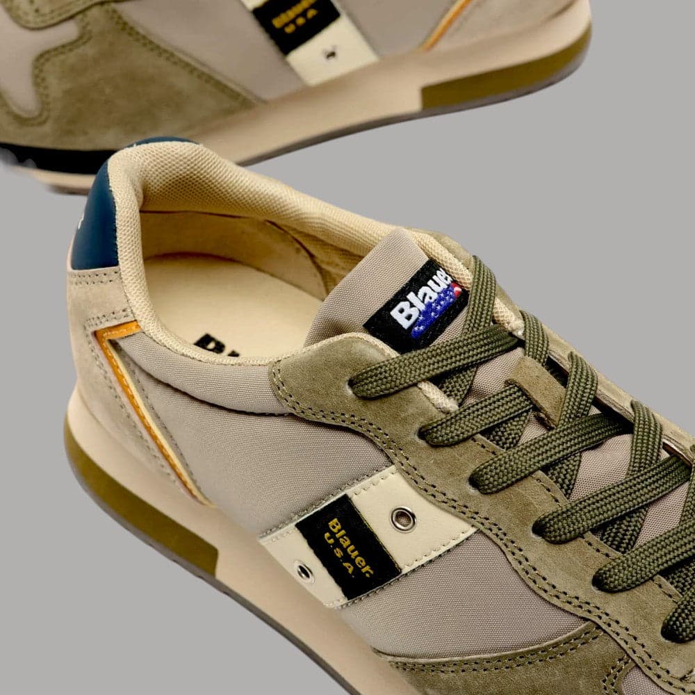BLAUER sneakers uomo QUEENS01 in nabuk e nylon, comfort leggero - 3