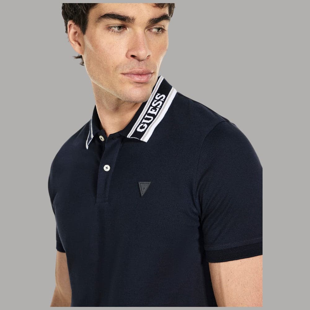 Polo Slim Guess con Logo su Colletto e Petto - 2
