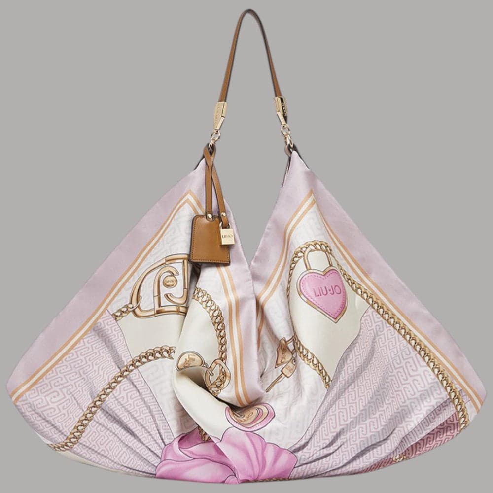 Liu Jo borsa foulard hobo media in raso con charm regolabile - 38