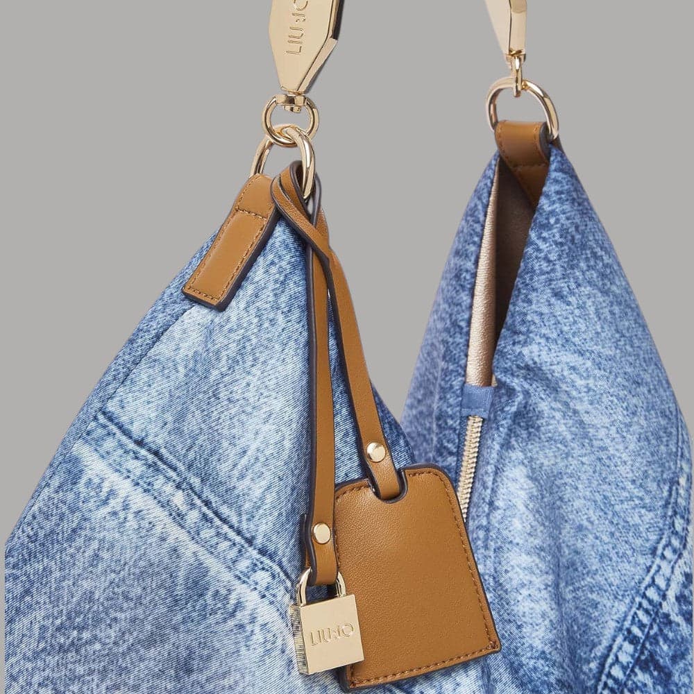 Liu Jo borsa foulard hobo media in raso con charm regolabile - 3