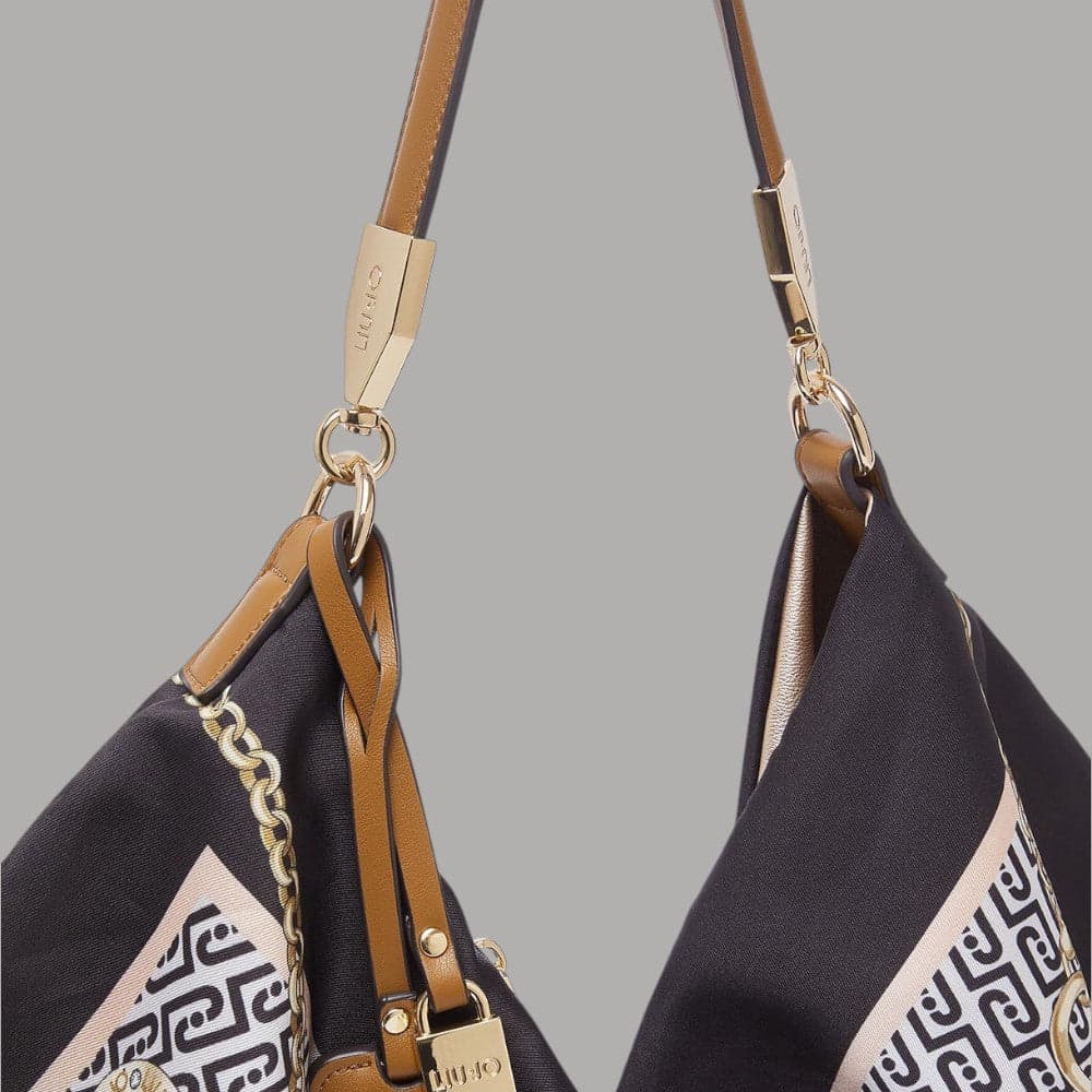 Liu Jo borsa foulard hobo media in raso con charm regolabile - 35