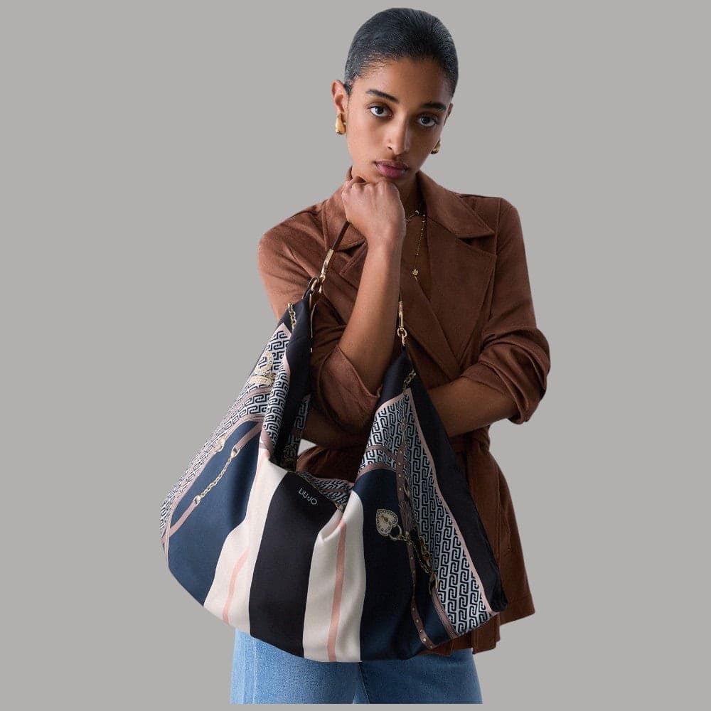Liu Jo borsa foulard hobo media in raso con charm regolabile - 36