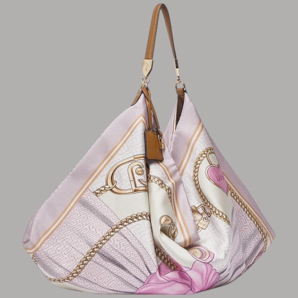Liu Jo borsa foulard hobo media in raso con charm regolabile - 8