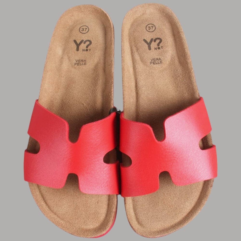 YNot Ciabatta Donna Susan Punta Aperta Plantare Anatomico Vera Pelle Coral - 5