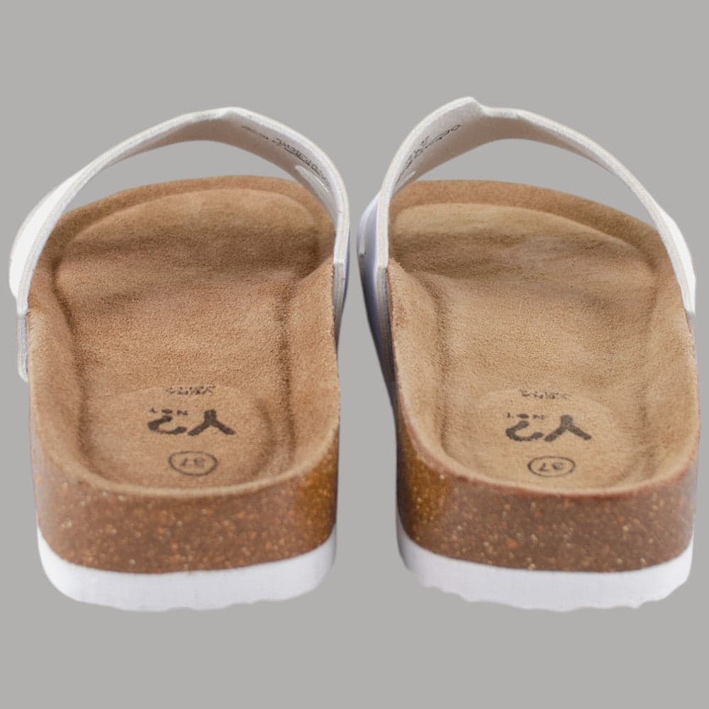 YNot Ciabatta Donna Susan Slip-On Vera Pelle Punta Aperta Plantare Anatomico Bianco - 4