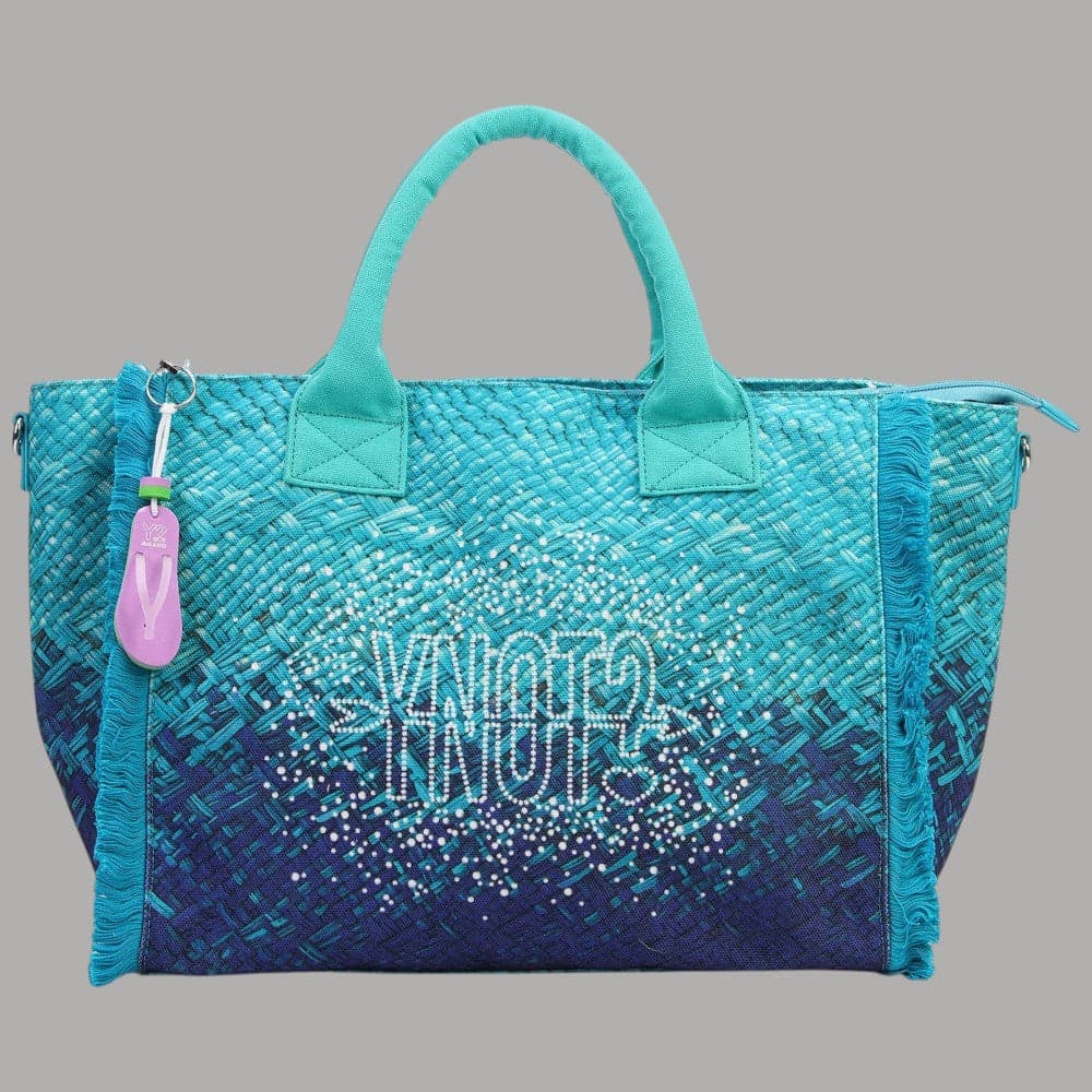 YNot Borsa Mare Media MACAO Nylon Intrecciato con Frange e Tracolla - 16