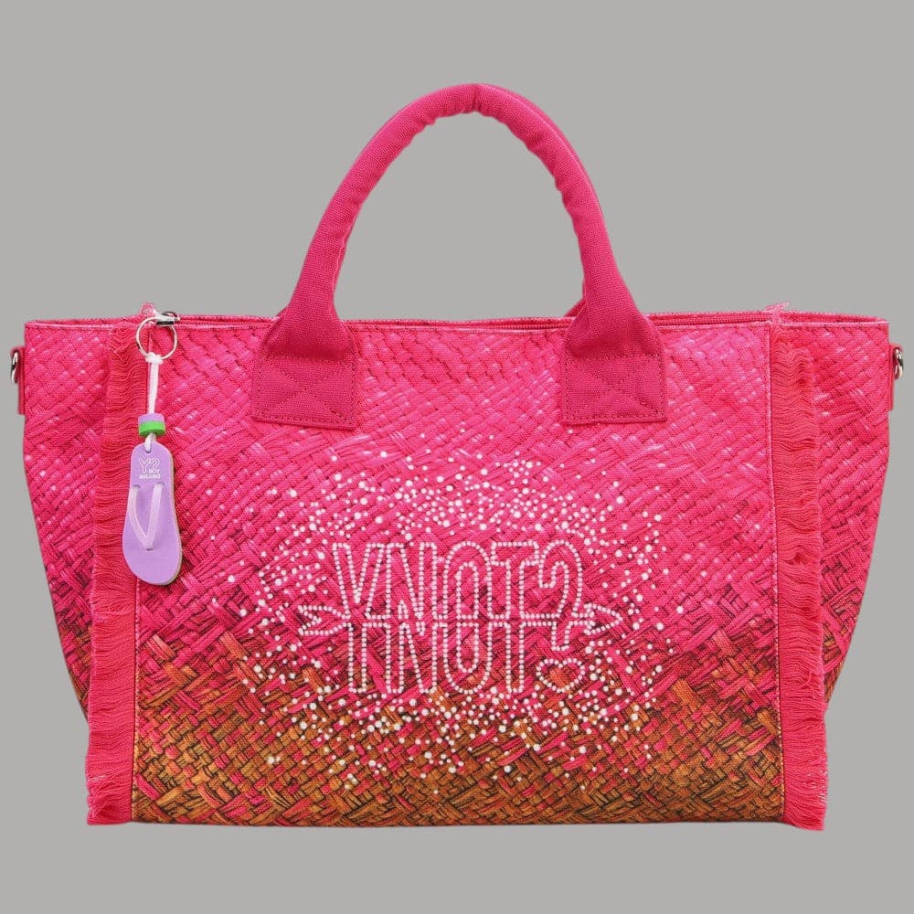 YNot Borsa Mare Media MACAO Nylon Intrecciato con Frange e Tracolla - 15