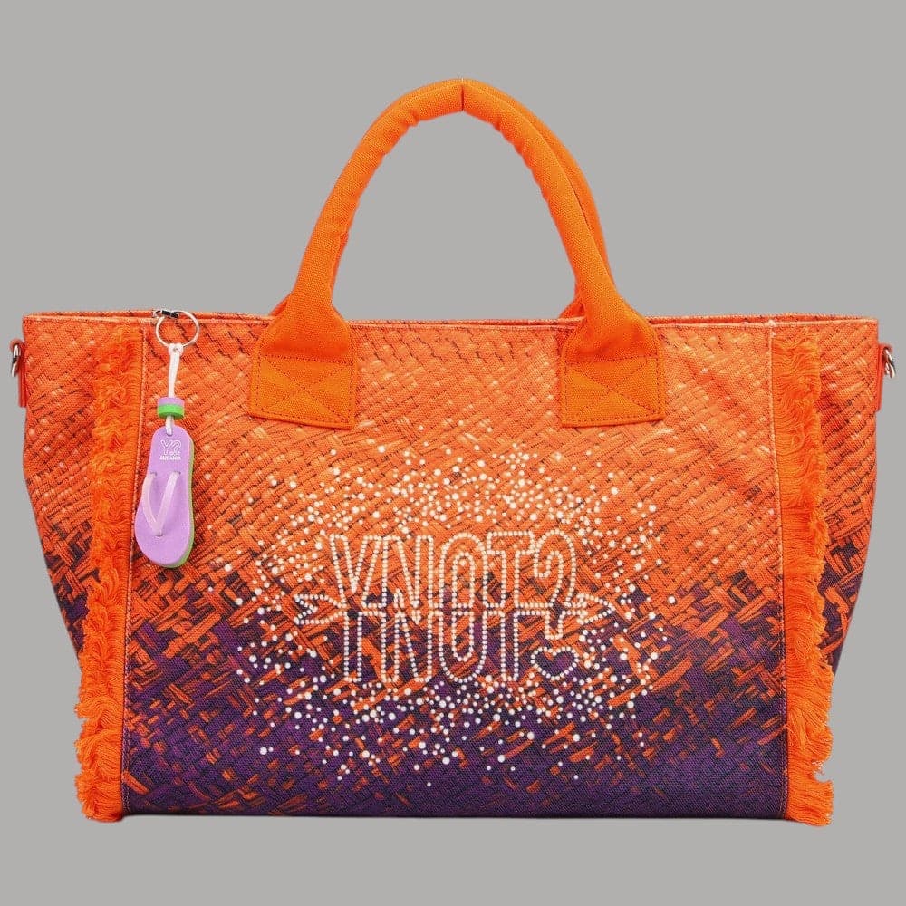 YNot Borsa Mare Media MACAO Nylon Intrecciato con Frange e Tracolla - 12