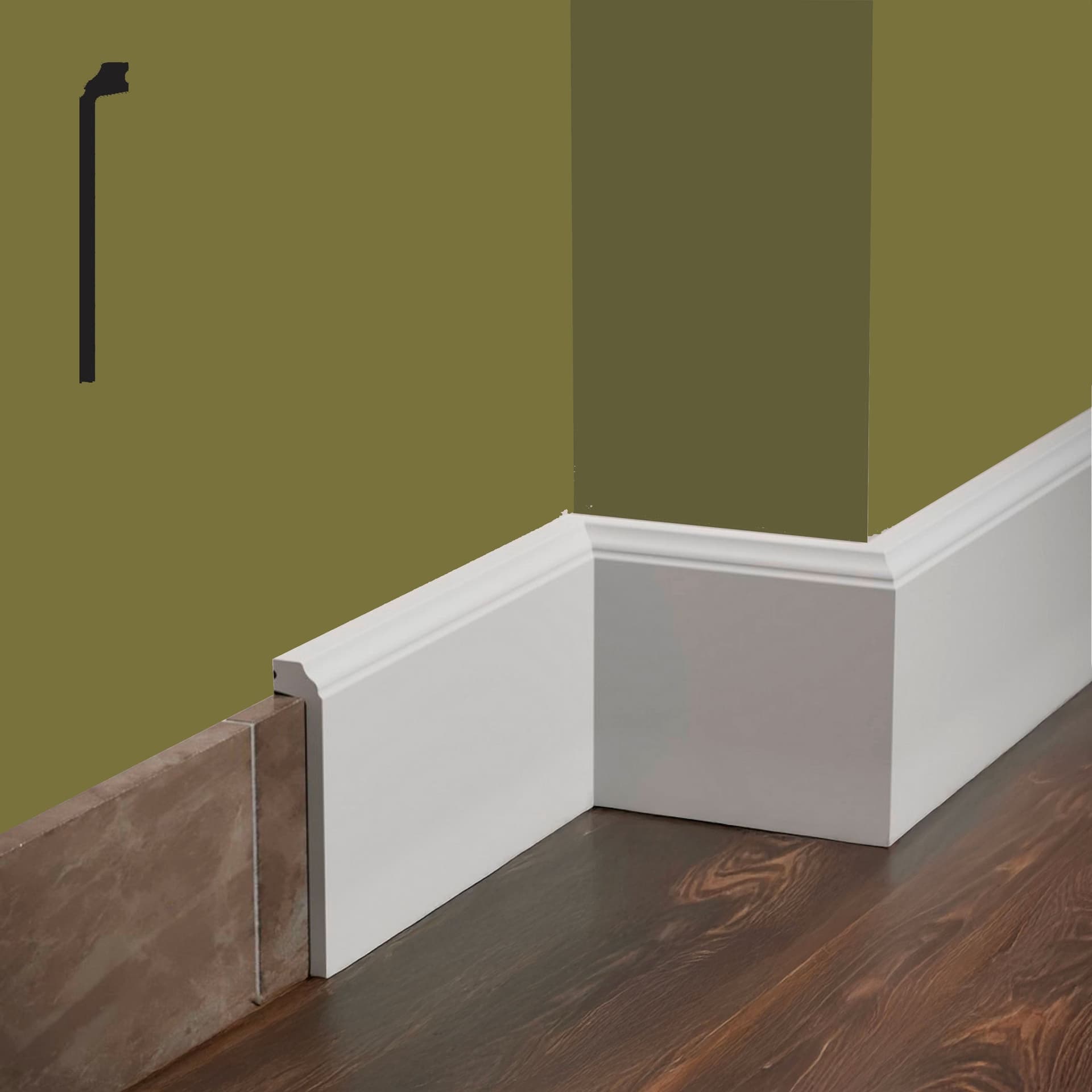 Battiscopa Coprimarmo FIRENZE  in POLIMERI FeelingWood-HD 144x23mm - BIANCO (prezzo al metro) - 2