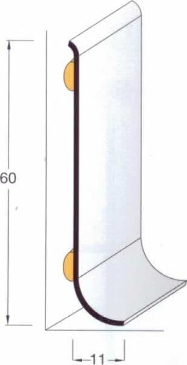 100ml Battiscopa Alluminio finitura argento 60X11 all inclusive - 3